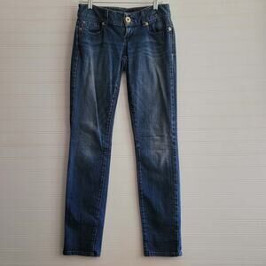 Guess Jeans Womens Size 26 Daredevil Skinny Leg Whiskering Distressed Gold Bling